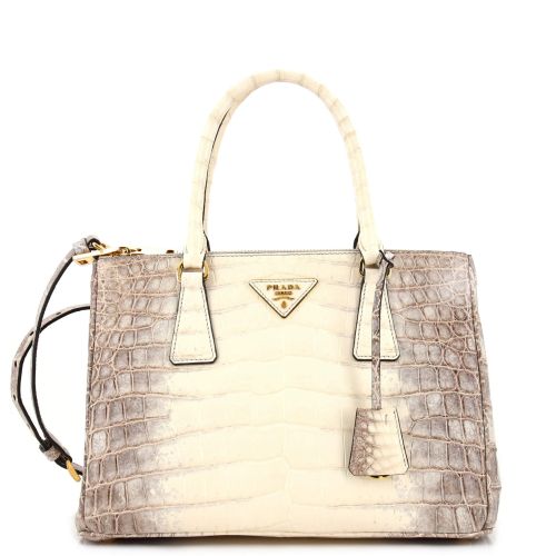 Galleria Double Zip Tote Himalayan Crocodile Medium