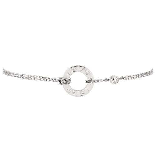 2 Diamonds Love Bracelet 18K White Gold with Diamonds