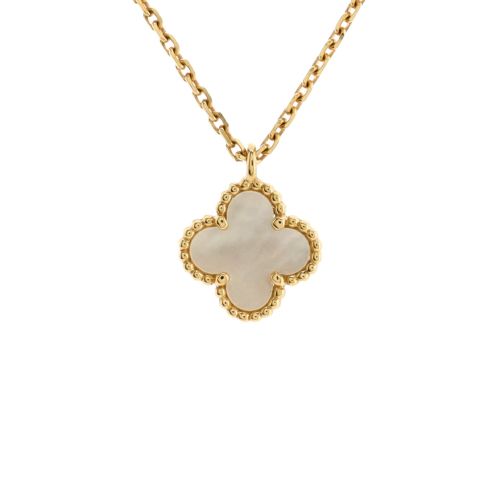 Sweet Alhambra Pendant Necklace 18K Yellow Gold and Mother of Pearl