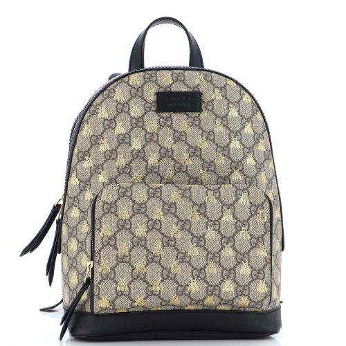 Zip Pocket Backpack Printed GG Coated Canvas Small