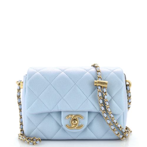 My Perfect Adjustable Chain Flap Bag Quilted Iridescent Caviar Mini