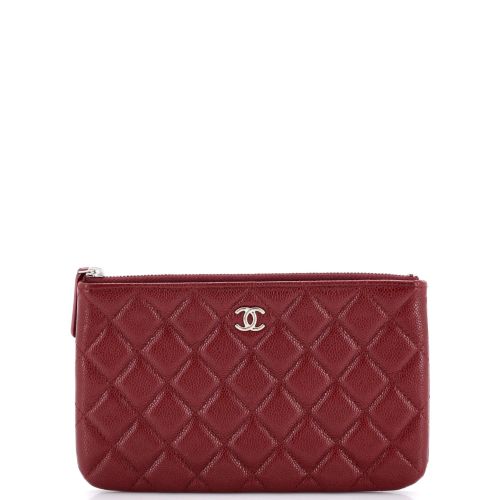 Classic O Case Pouch Quilted Caviar Small