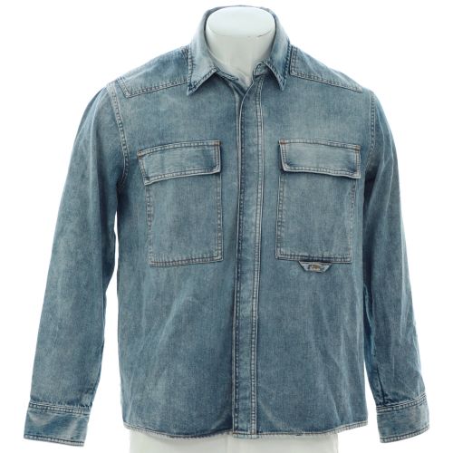 Men's Front Pocket Shirt Jacket Denim