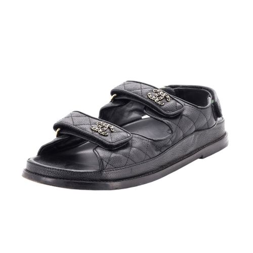 Women's Velcro Dad Sandals Quilted Leather