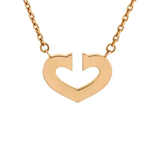 C Heart de Cartier Pendant Necklace 18K Rose Gold