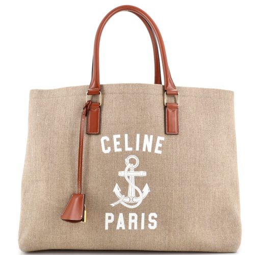 St. Tropez Horizontal Cabas Tote Canvas with Leather