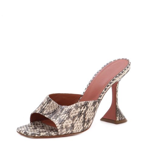 Women's Lupita Heeled Mules Snakeskin Embossed Leather 95