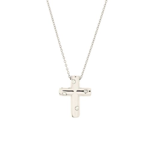 Etoile Cross Pendant Necklace Platinum with Diamonds