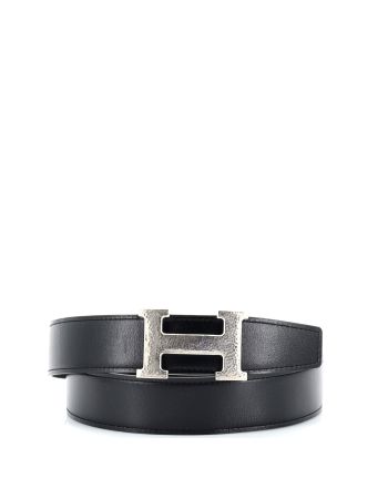 Constance Martelee H Reversible Belt Leather with Hammered Hardware Medium 70