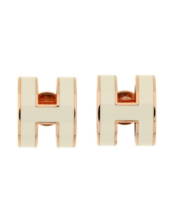 Pop H Stud Earrings Metal and Enamel Mini