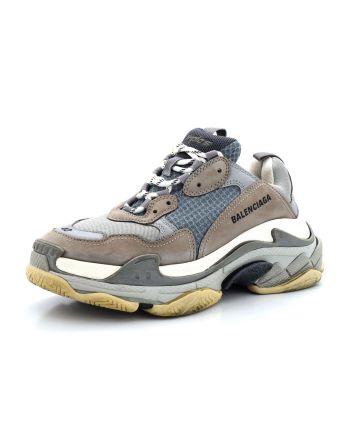 Men's Triple S Sneakers Fabric and Mesh with Faux Leather