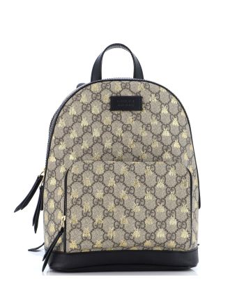 Zip Pocket Backpack Printed GG Coated Canvas Small