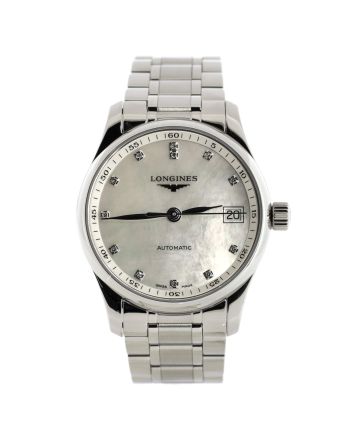 Master Collection Automatic Watch Stainless Steel with Diamond Markers and Mother of Pearl 34