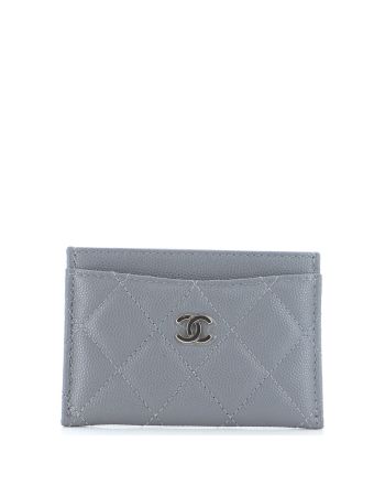 Classic Card Holder Quilted Caviar