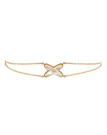 Jeux de Liens Bracelet 18K Rose Gold with Mother of Pearl and Diamond