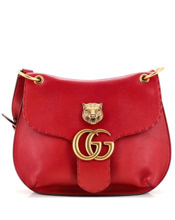 GG Marmont Animalier Shoulder Bag Leather Medium