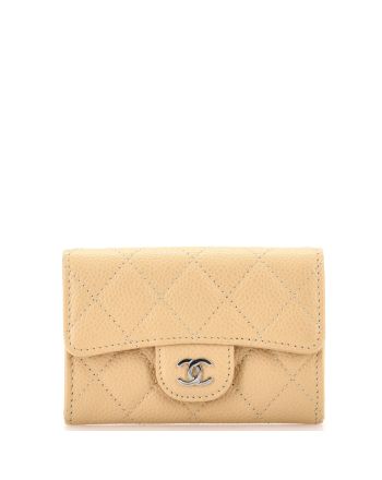 Classic Flap Card Case Quilted Caviar