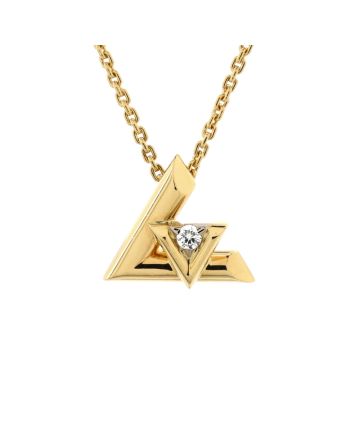 LV Volt One Pendant Necklace 18K Yellow Gold with Diamond Small