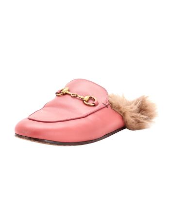 Women's Princetown Mules Leather with Fur