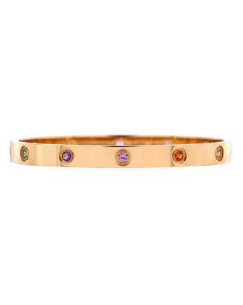 Love 10 Stone Bracelet 18K Rose Gold with Garnet, Amethyst and Sapphire