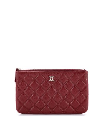 Classic O Case Pouch Quilted Caviar Small