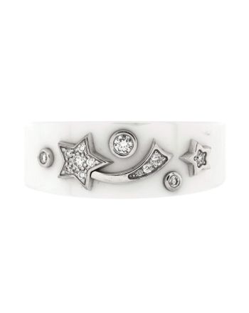 Cosmique de Chanel Ring Ceramic with 18K White Gold and Diamonds Small