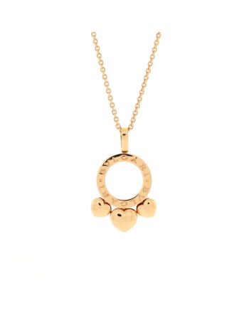 Allegra Round Pendant Necklace 18K Rose Gold