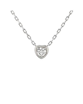 D'Amour Heart Pendant Necklace 18K White Gold with Diamond