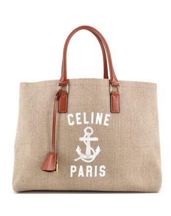 St. Tropez Horizontal Cabas Tote Canvas with Leather