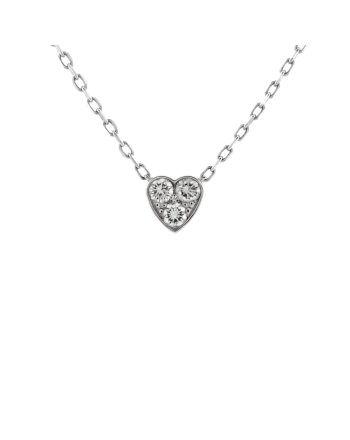 Etincelle de Cartier Heart Pendant Necklace 18K White Gold with Diamonds Mini