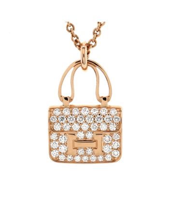 Amulettes Constance Pendant NM Necklace 18K Rose Gold and Diamonds