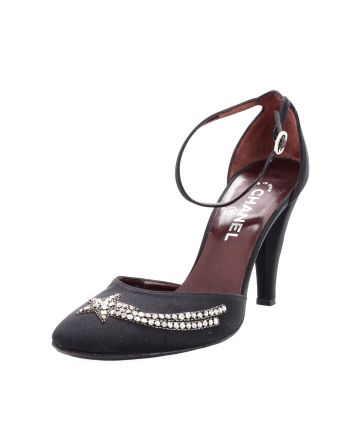 Women's Shooting Star Slingback Pumps Satin with Crystals